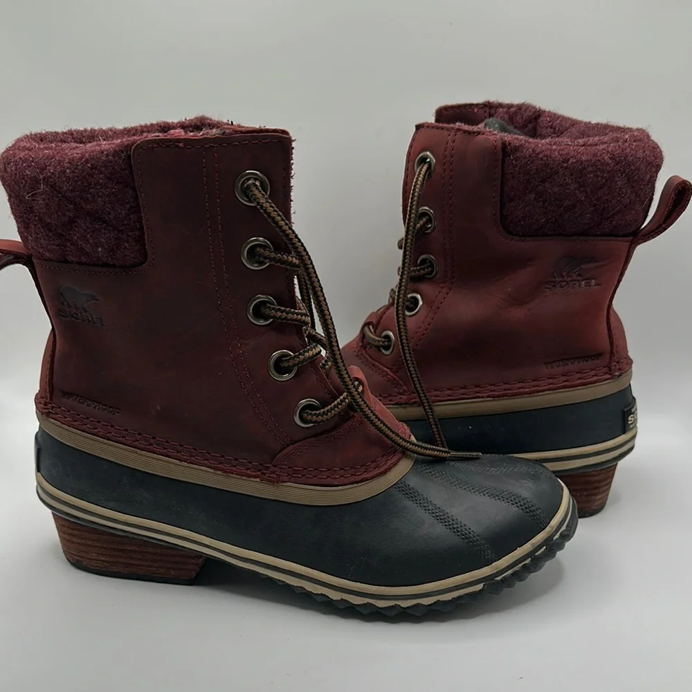 Sorel Sz 7 Slimpack II Lace Redwood Duck‎ Boot Waterproof Design